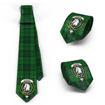 Dunbar Hunting Tartan Classic Necktie with Family Crest