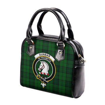 Dunbar Hunting Tartan Shoulder Handbags with Family Crest