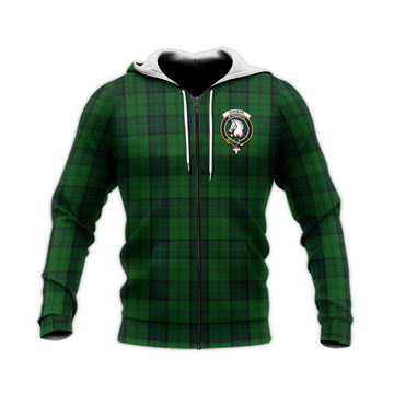 Dunbar Hunting Tartan Knitted Hoodie with Family Crest