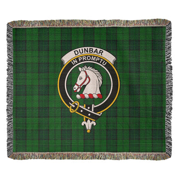 Dunbar Hunting Tartan Woven Blanket with Family Crest