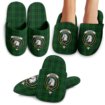 Dunbar Hunting Tartan Home Slippers with Family Crest