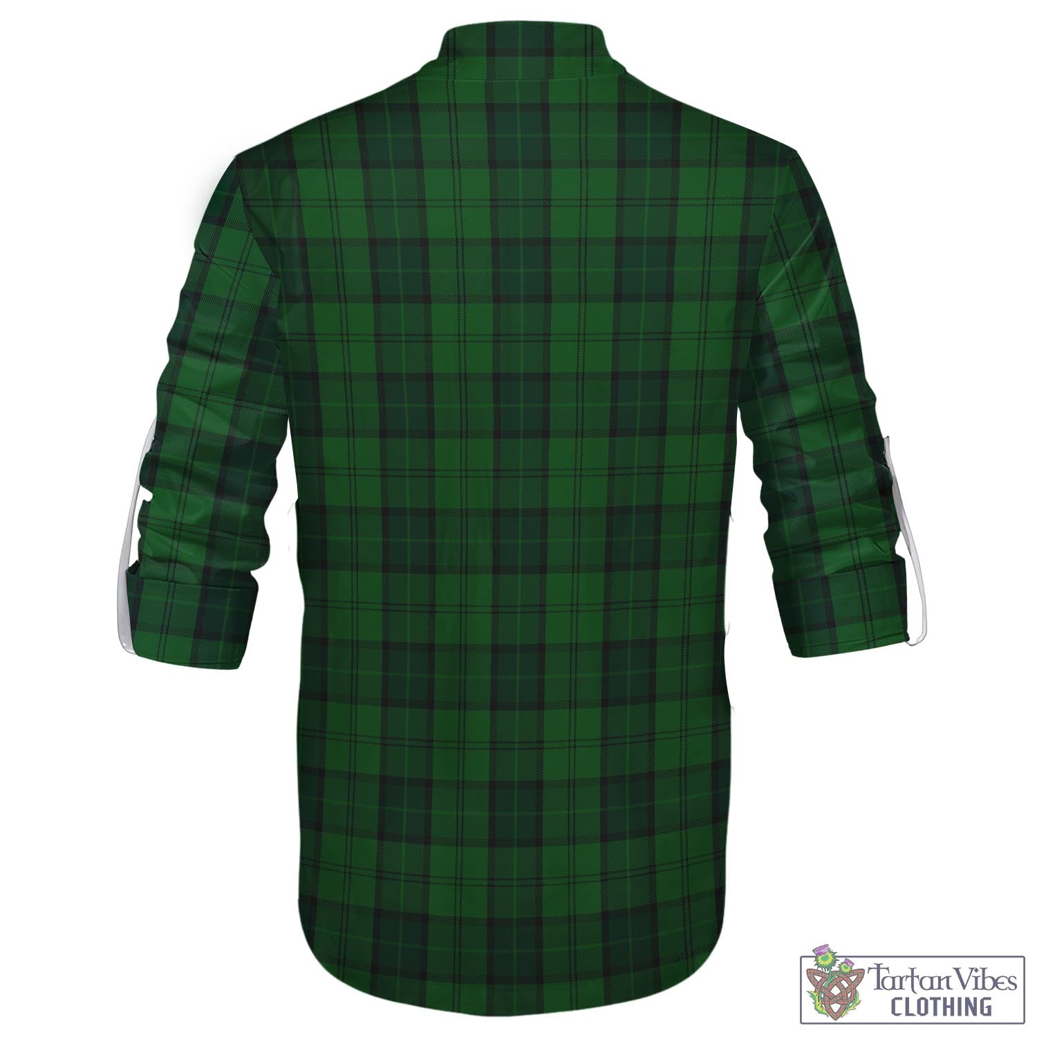 Tartan Vibes Clothing Dunbar Hunting Tartan Men's Scottish Traditional Jacobite Ghillie Kilt Shirt with Family Crest