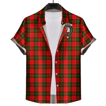 Dunbar Modern Tartan Short Sleeve Button Down Shirt with Family Crest