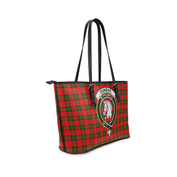 Dunbar Modern Tartan Leather Tote Bag with Family Crest