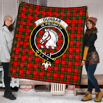 Dunbar Modern Tartan Quilt with Family Crest