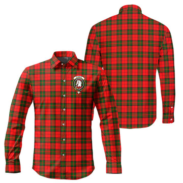 Dunbar Modern Tartan Long Sleeve Button Up Shirt with Family Crest