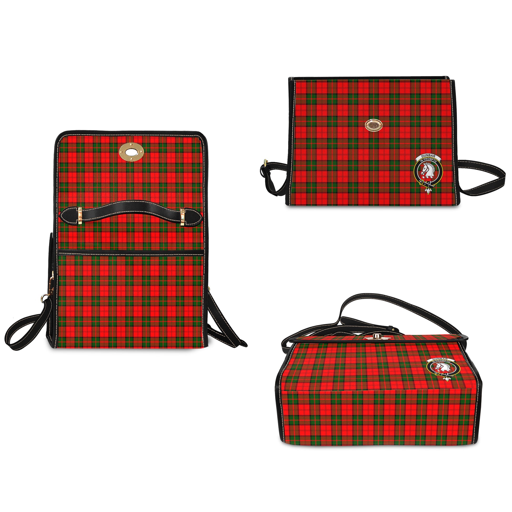 dunbar-modern-tartan-leather-strap-waterproof-canvas-bag-with-family-crest