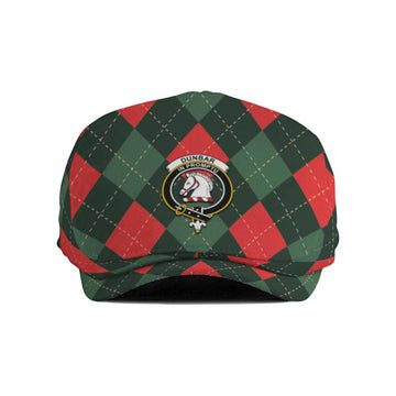 Dunbar Scottish Family Crest Flat Cap, Jeff Cap Argyle Plaid Christmas Style