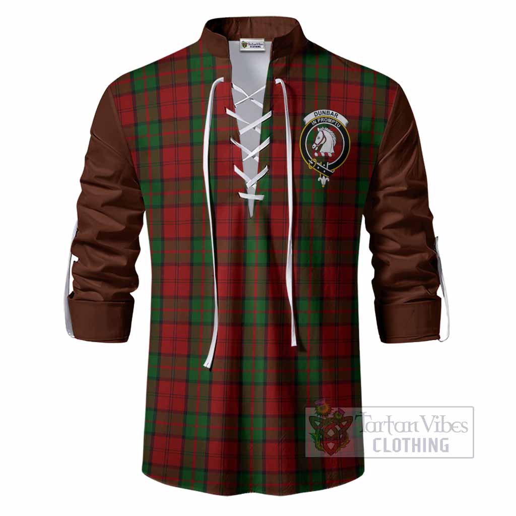 Dunbar Tartan Accent Ghillie Shirt with Family Crest