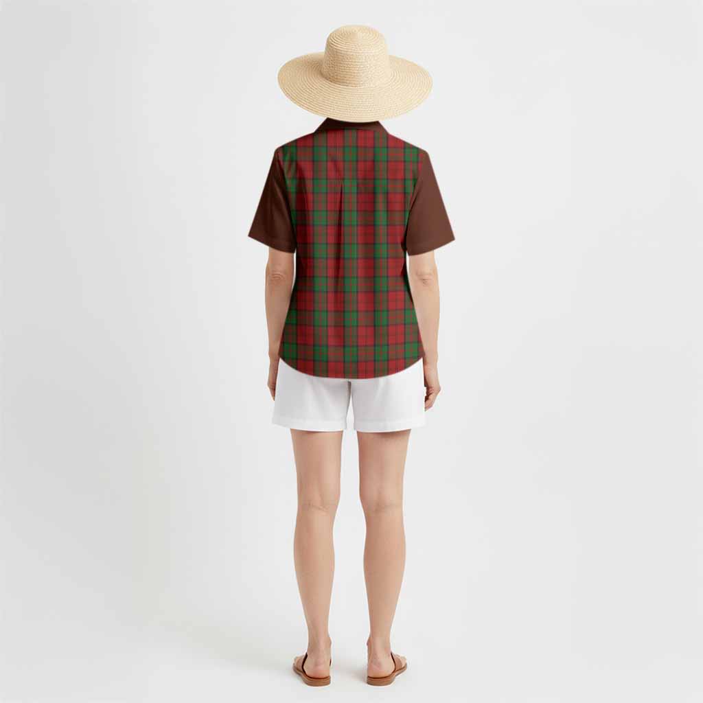 Dunbar Tartan Accent Hawaiian Shirt with Family Crest
