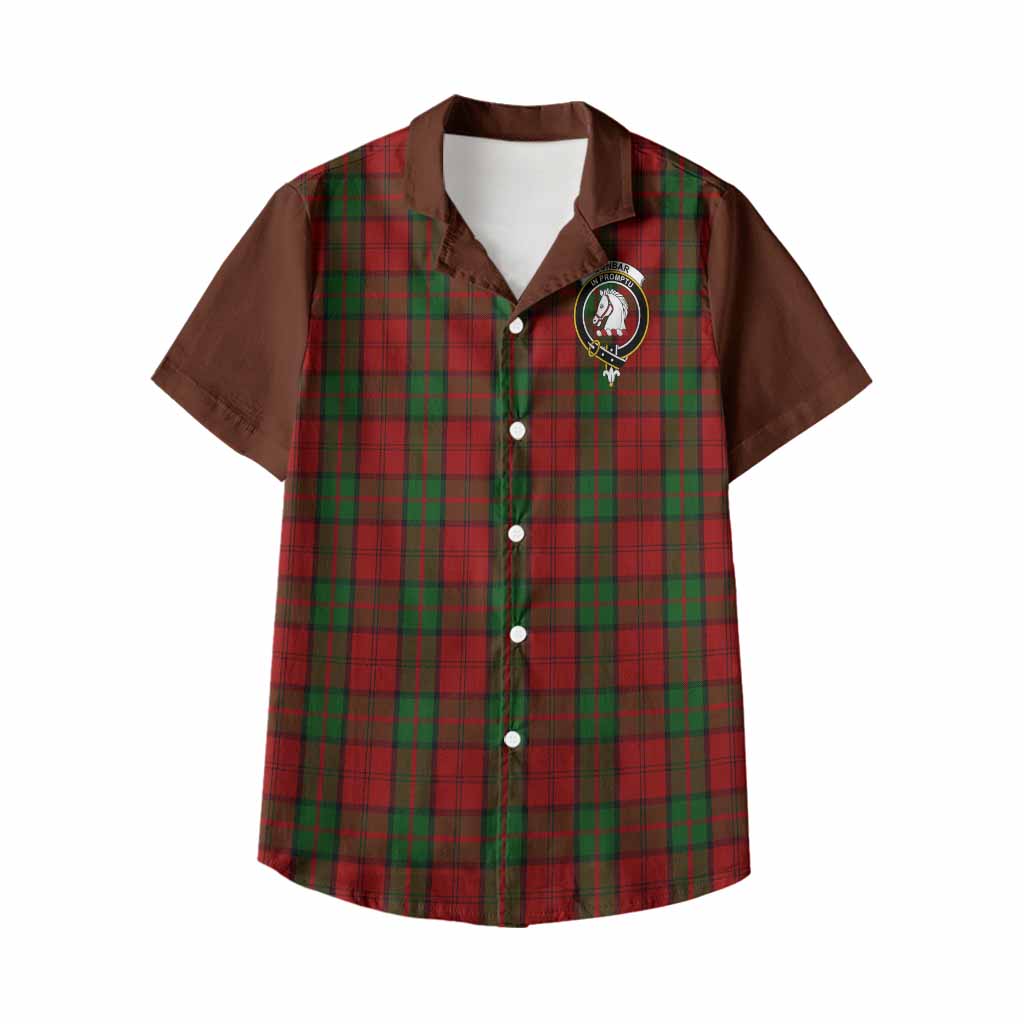 Dunbar Tartan Accent Kid Hawaiian Shirt with Family Crest