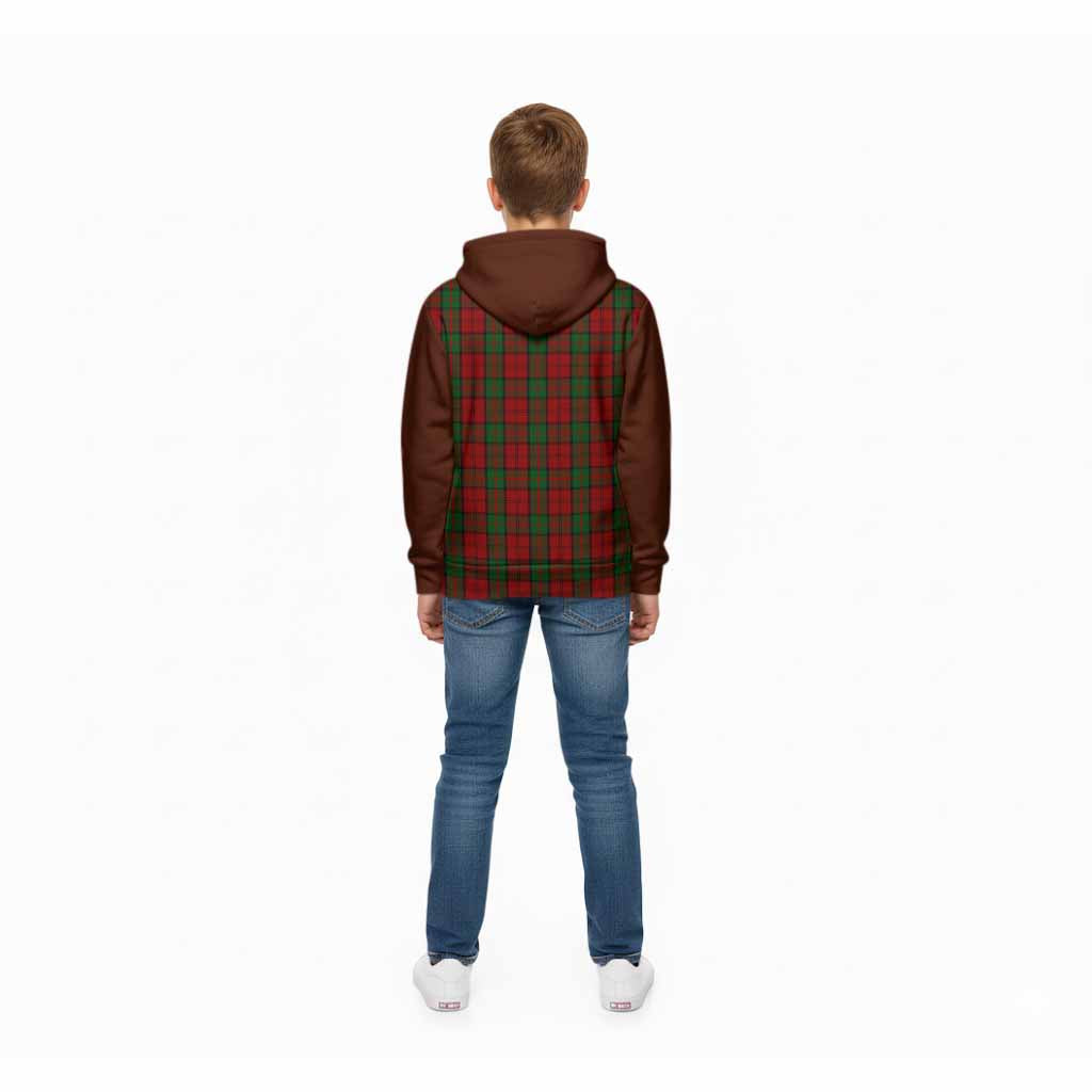 Dunbar Tartan Accent Kid Hoodie with Family Crest