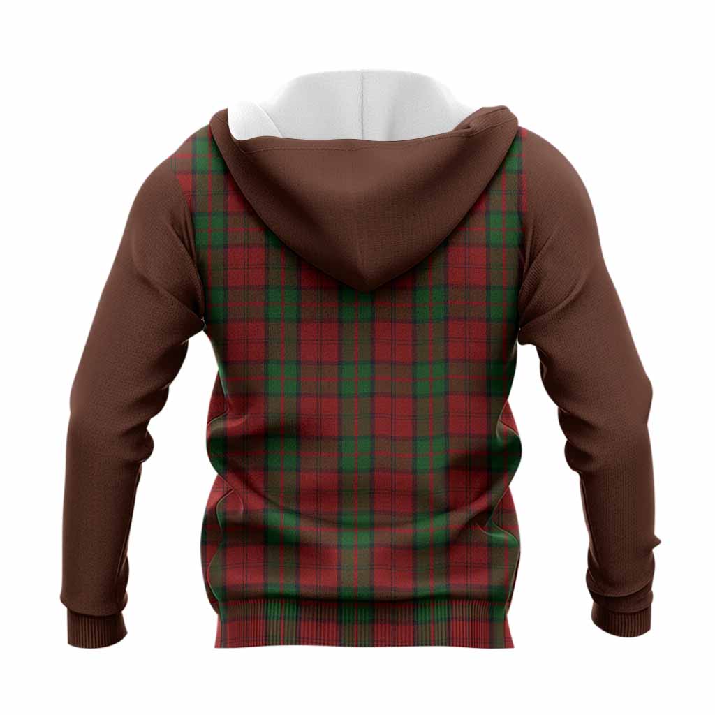 Dunbar Tartan Accent Knitted Hoodie with Family Crest