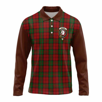 Dunbar Tartan Accent Long Sleeve Polo Shirt with Family Crest