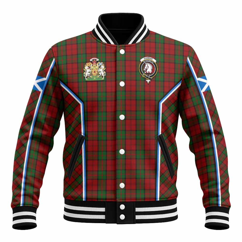 Dunbar Tartan Crest Baseball Jacket Scotland Coat of Arm Flag Style - Tartan Vibes Clothing