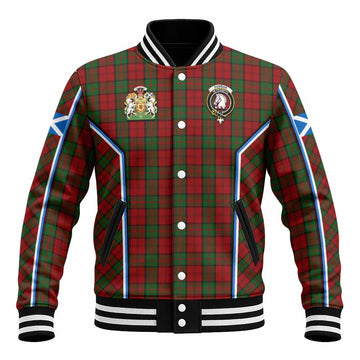 Dunbar Tartan Crest Baseball Jacket Scotland Coat of Arm Flag Style