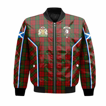 Dunbar Tartan Crest Bomber Jacket Scotland Coat of Arm Flag Style