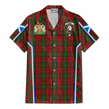 Dunbar Tartan Crest Cotton Hawaiian Shirt Scotland Coat of Arm Flag Style - Tartan Vibes Clothing