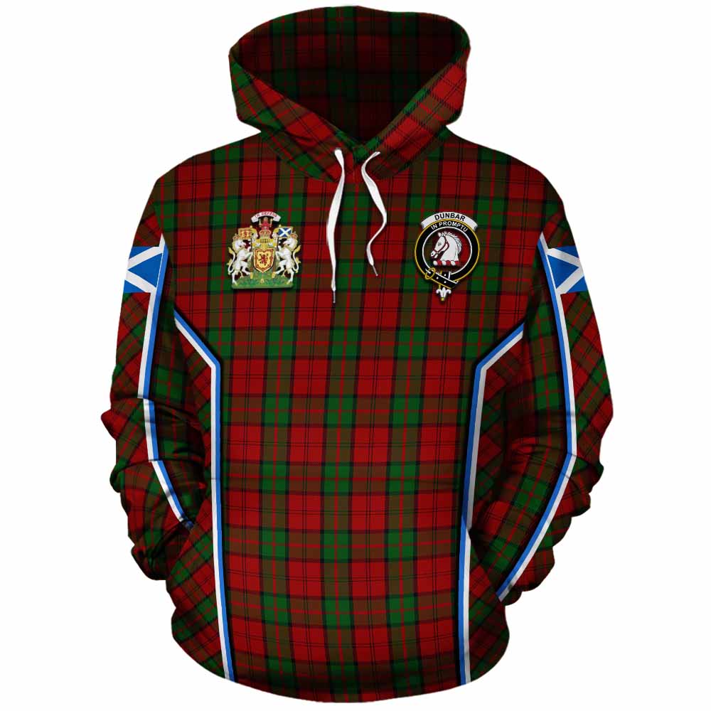 Dunbar Tartan Crest Cotton Hoodie Scotland Coat of Arm Flag Style - Tartan Vibes Clothing
