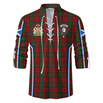 Dunbar Tartan Crest Ghillie Kilt Shirt Scotland Coat of Arm Flag Style