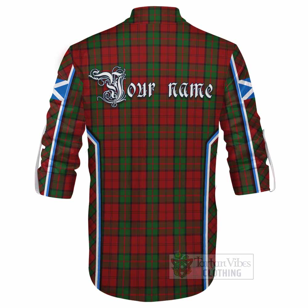 Dunbar Tartan Crest Ghillie Kilt Shirt Scotland Coat of Arm Flag Style - Tartan Vibes Clothing