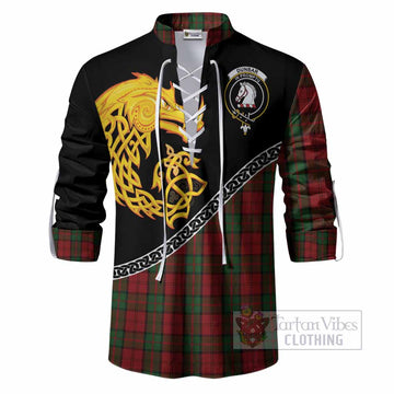 Dunbar Tartan Crest Ghillie Shirt Legendary Dragon Knot Half Style