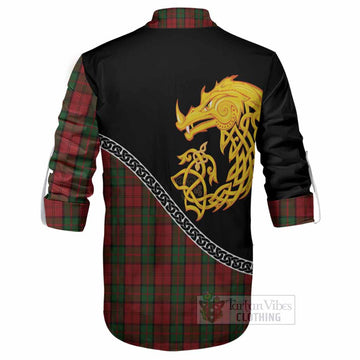 Dunbar Tartan Crest Ghillie Shirt Legendary Dragon Knot Half Style