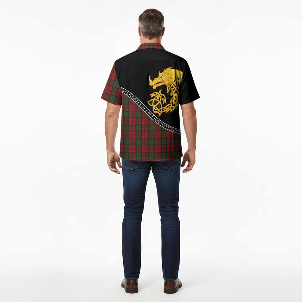 Dunbar Tartan Crest Hawaiian Shirt Legendary Dragon Knot Half Style