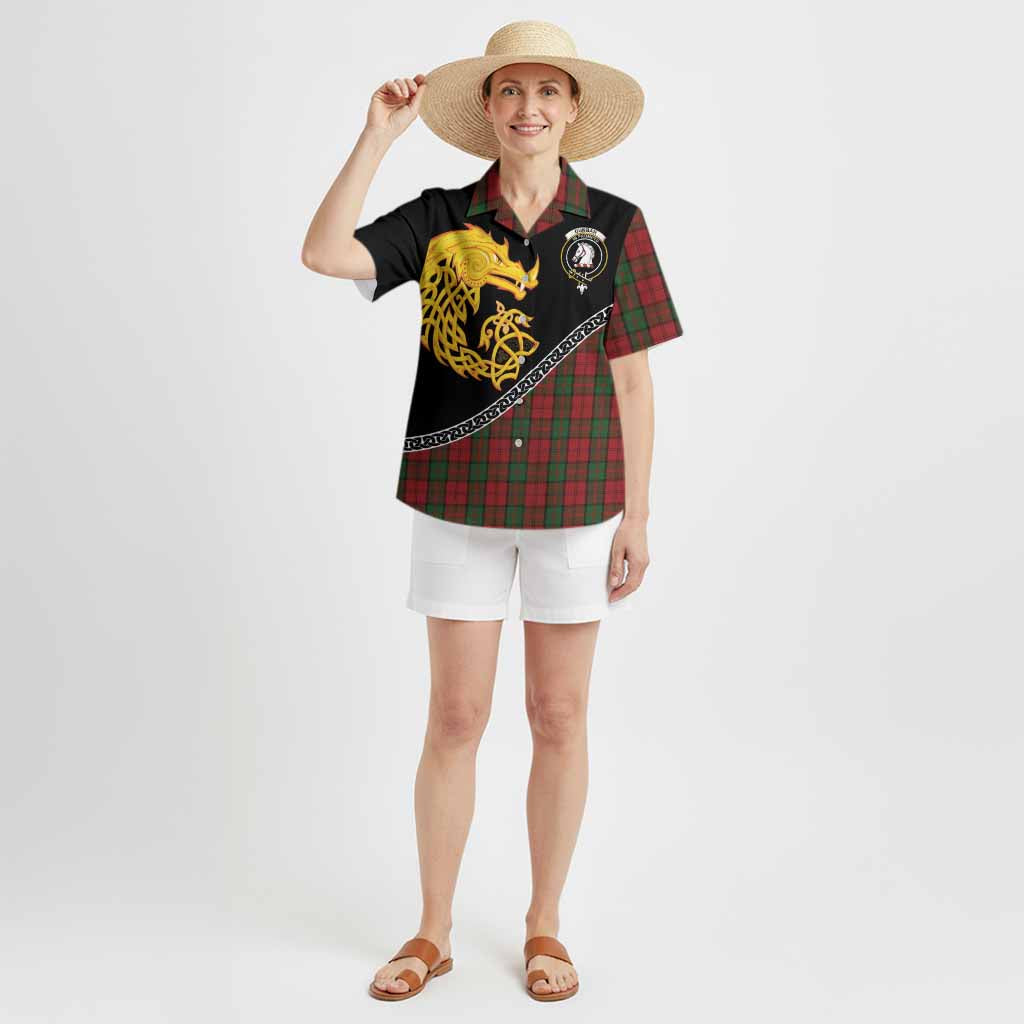 Dunbar Tartan Crest Hawaiian Shirt Legendary Dragon Knot Half Style