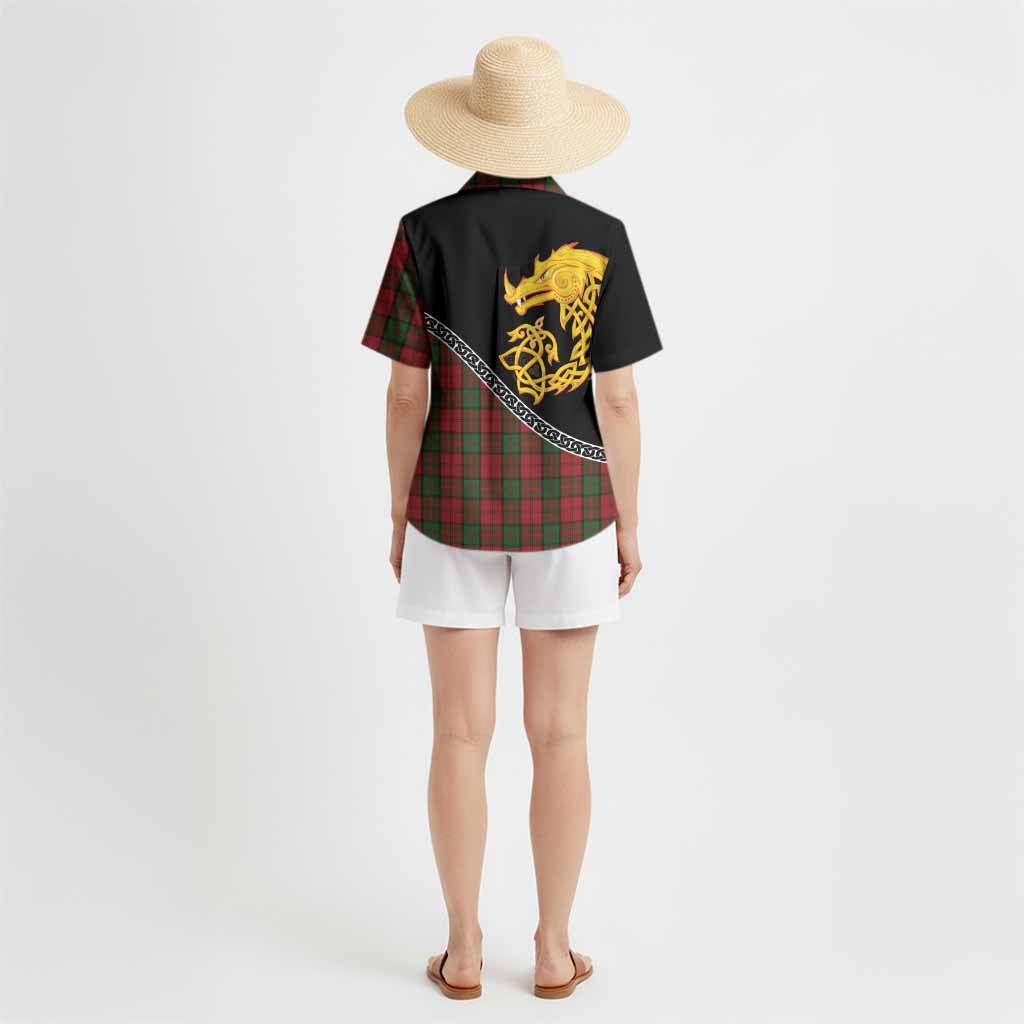 Dunbar Tartan Crest Hawaiian Shirt Legendary Dragon Knot Half Style