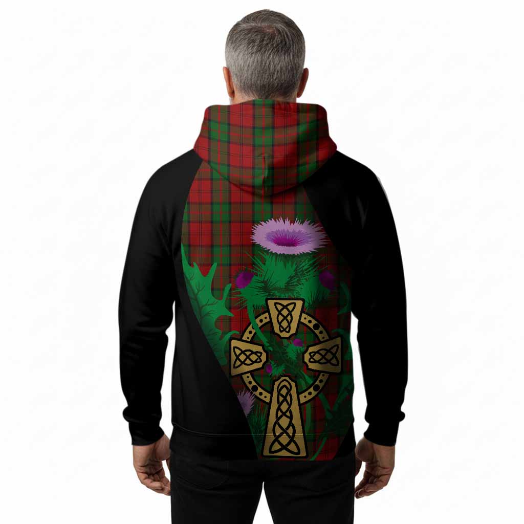 Dunbar Tartan Crest Hoodie Celtic Cross Thistle Flowers