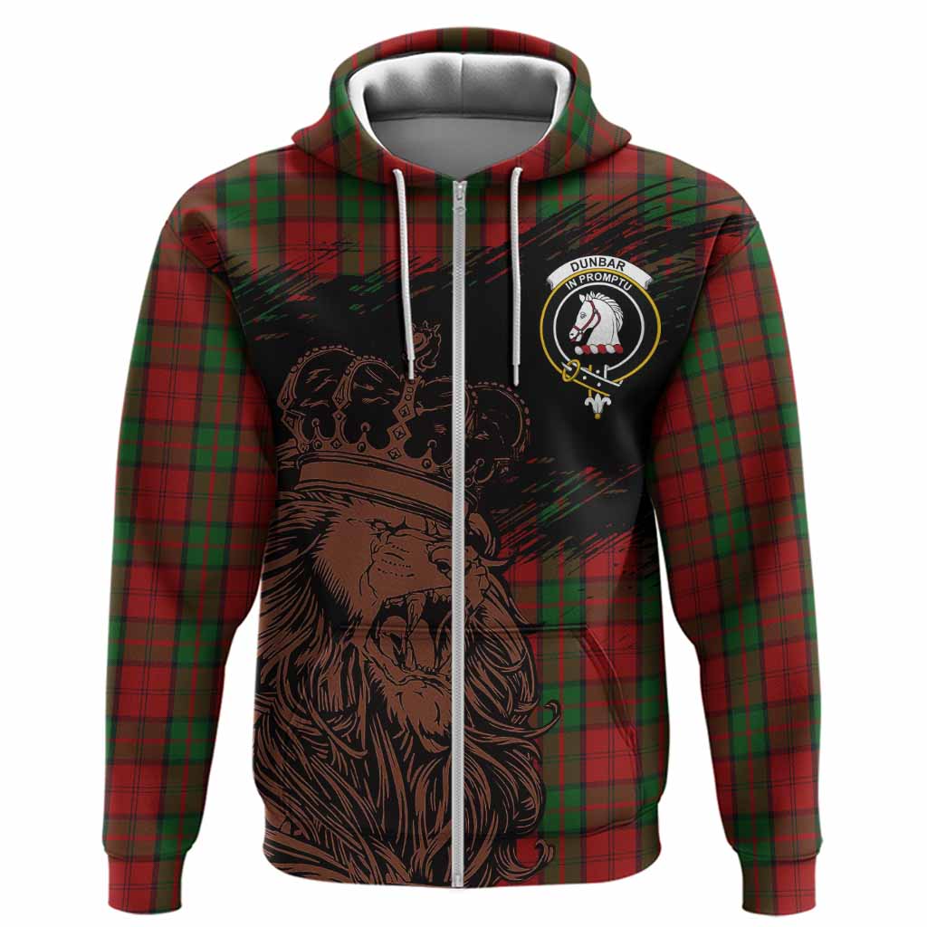 Dunbar Tartan Crest Hoodie Crowned Lion Heritage Style