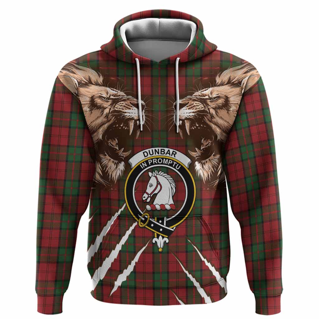 Dunbar Tartan Crest Hoodie Ferocious Lion Style