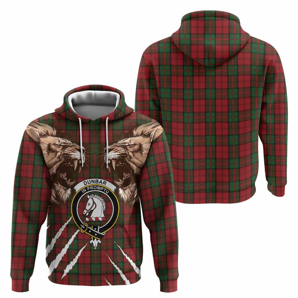 Dunbar Tartan Crest Hoodie Ferocious Lion Style