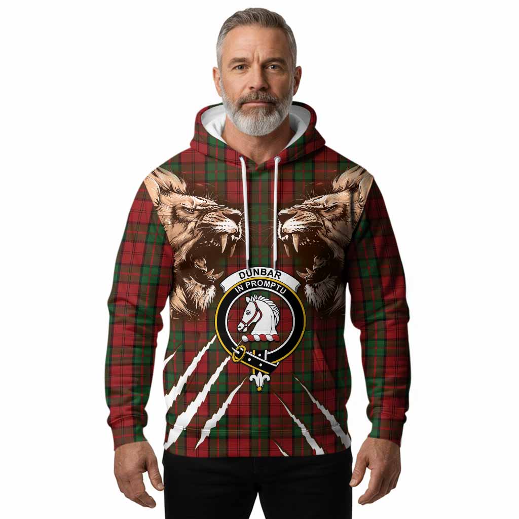 Dunbar Tartan Crest Hoodie Ferocious Lion Style