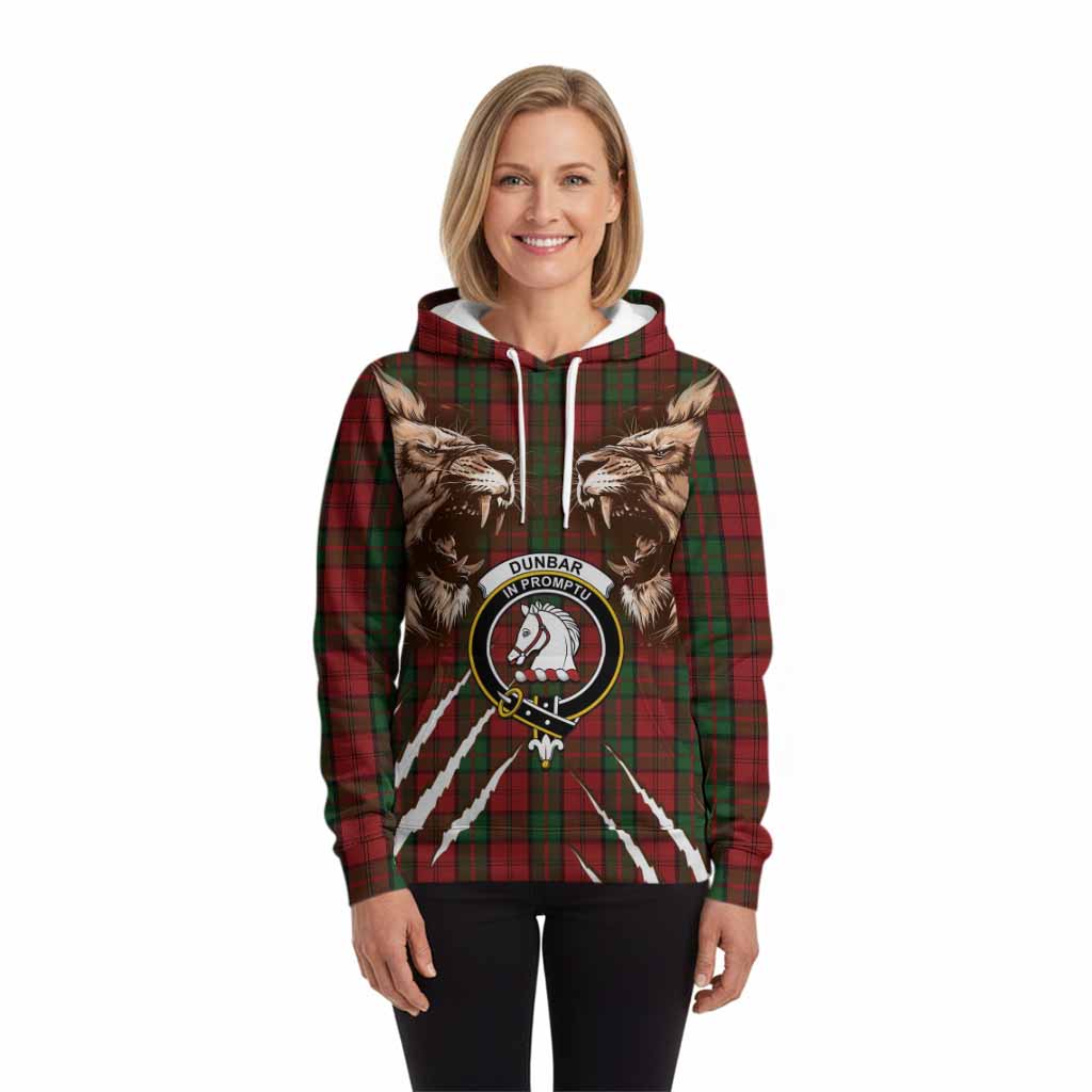 Dunbar Tartan Crest Hoodie Ferocious Lion Style