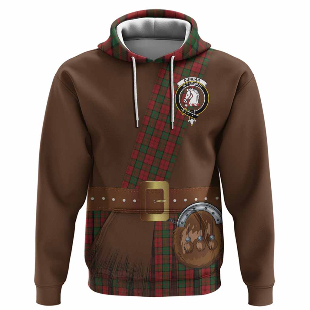 Dunbar Tartan Crest Hoodie Kilt Costume Style