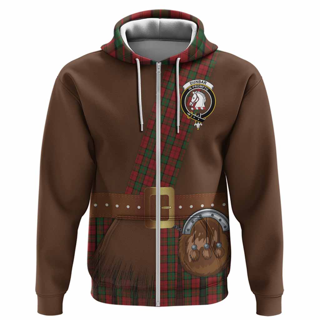 Dunbar Tartan Crest Hoodie Kilt Costume Style