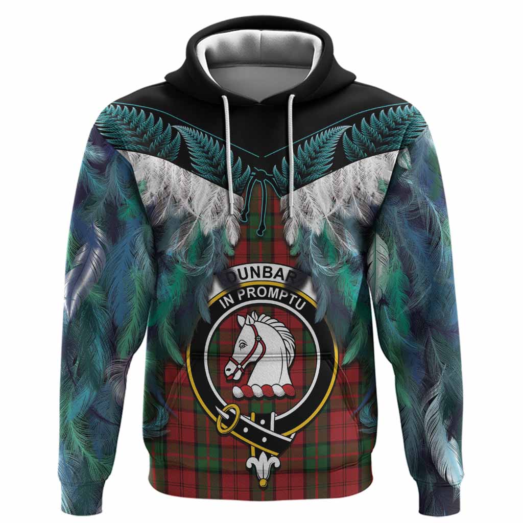 Dunbar Tartan Crest Hoodie New Zealand Maori Korowai Cloak