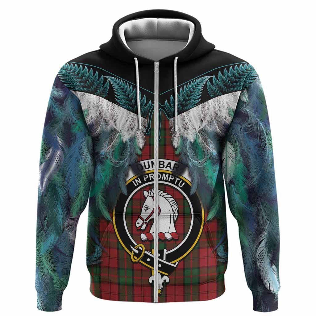 Dunbar Tartan Crest Hoodie New Zealand Maori Korowai Cloak