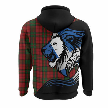 Dunbar Tartan Crest Hoodie Scottish Golden Lions Wave Flow