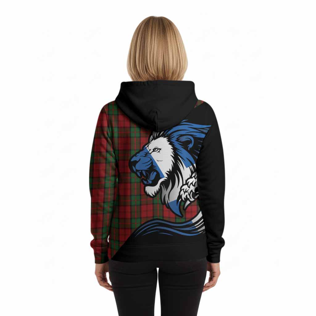 Dunbar Tartan Crest Hoodie Scottish Golden Lions Wave Flow