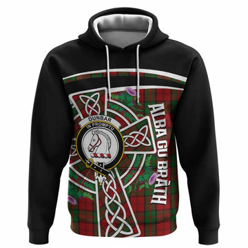 Dunbar Tartan Crest Hoodie Scottish Thistle Celtic Cross Alba Gu Brath