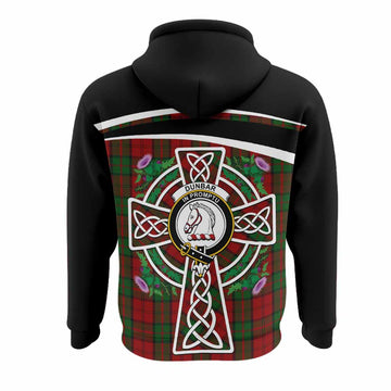 Dunbar Tartan Crest Hoodie Scottish Thistle Celtic Cross Alba Gu Brath