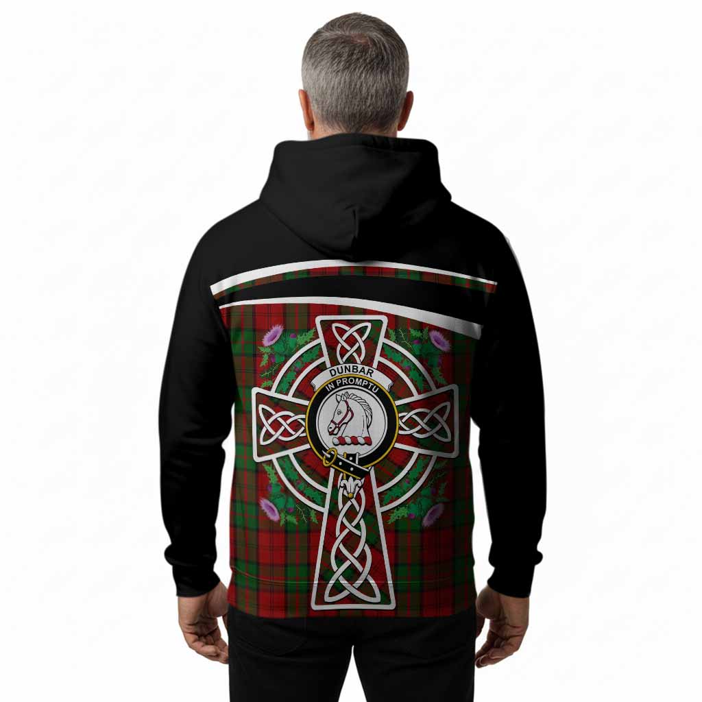 Dunbar Tartan Crest Hoodie Scottish Thistle Celtic Cross Alba Gu Brath
