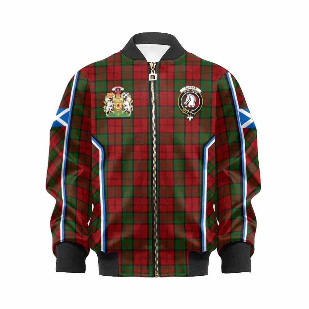Dunbar Tartan Crest Kid Bomber Jacket Scotland Coat of Arm Flag Style - Tartan Vibes Clothing
