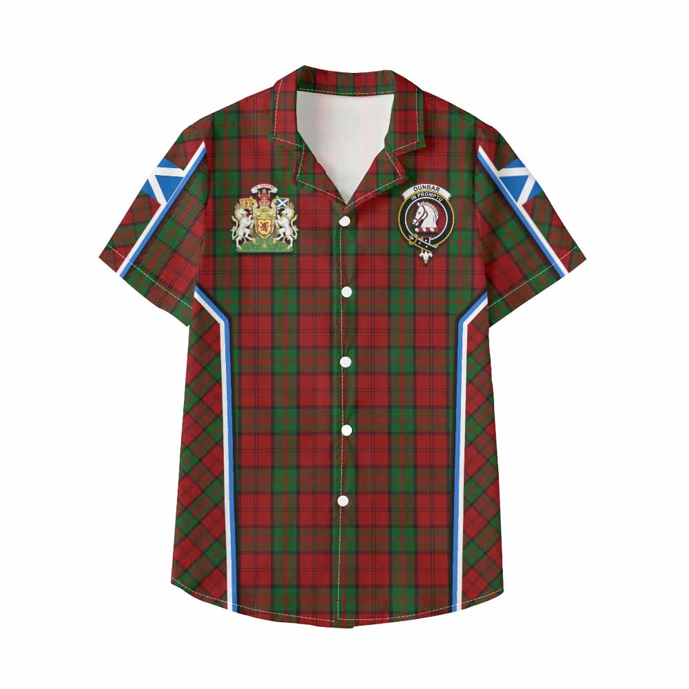 Dunbar Tartan Crest Kid Hawaiian Shirt Scotland Coat of Arm Flag Style - Tartan Vibes Clothing