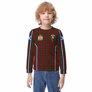 Dunbar Tartan Crest Kid Knitted Sweatshirt Scotland Coat of Arm Flag Style - Tartan Vibes Clothing