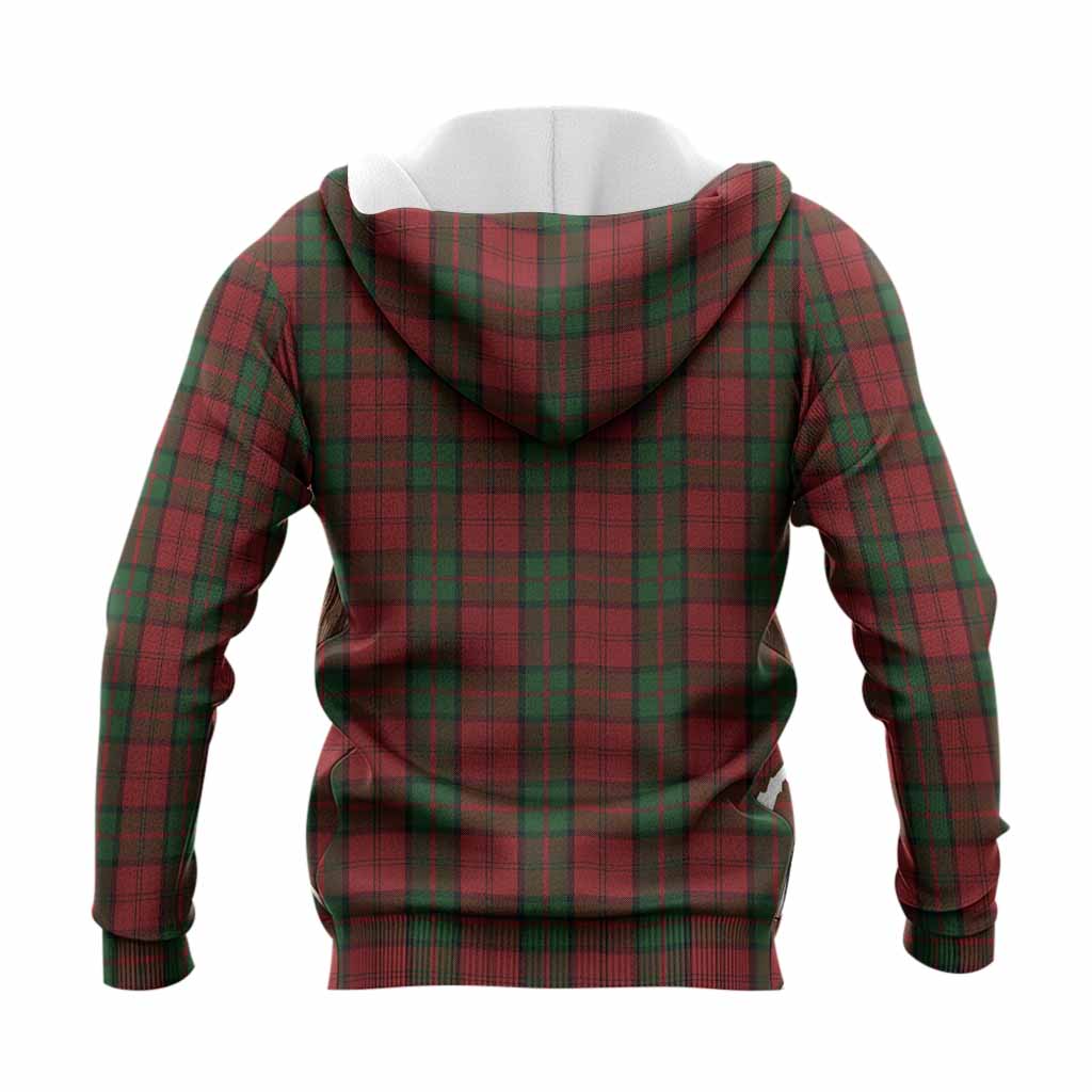 Dunbar Tartan Crest Knitted Hoodie Ferocious Lion Style