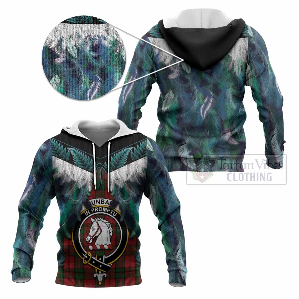 Dunbar Tartan Crest Knitted Hoodie New Zealand Maori Korowai Cloak